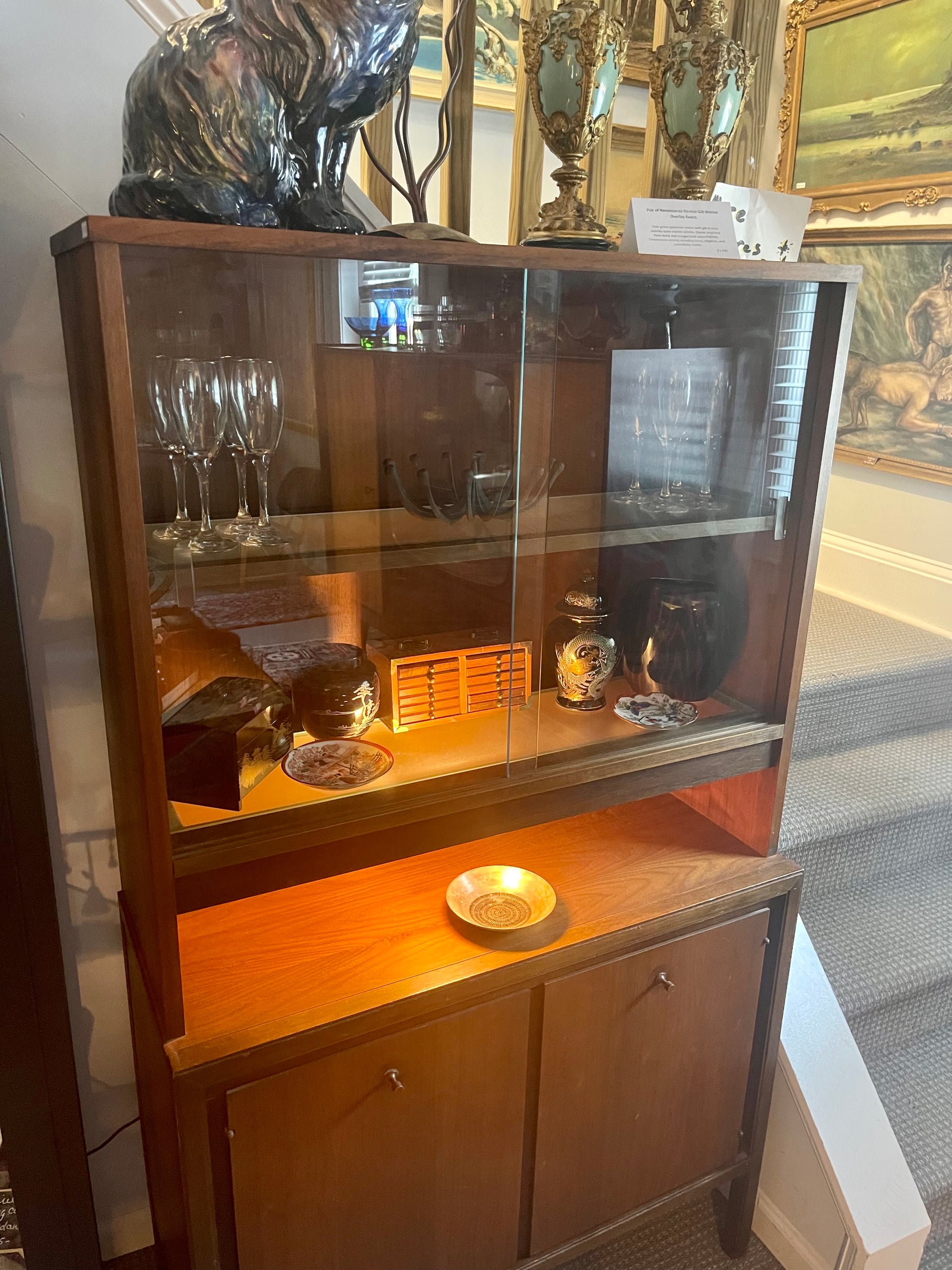Midcentury Modern Petite China Cabinet by Basic Witz