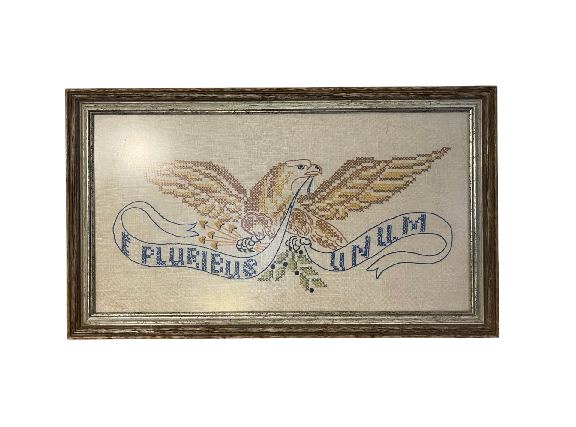E Pluribus Unum Cross-Stitch Framed Artwork