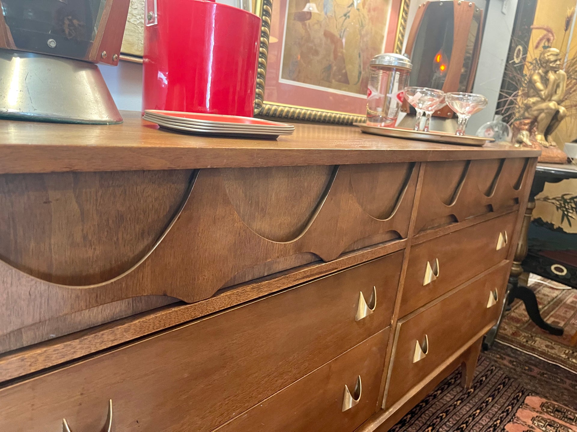 Midcentury Modern Broyhill Brasilia Six Drawer Lowboy Dresser