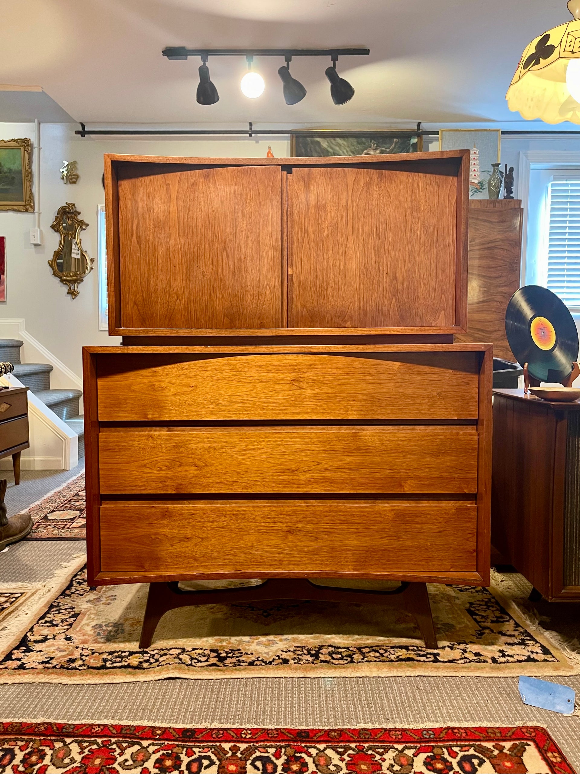 Midcentury Modern Tallboy Gentleman’s Chest by Tobago of Canada
