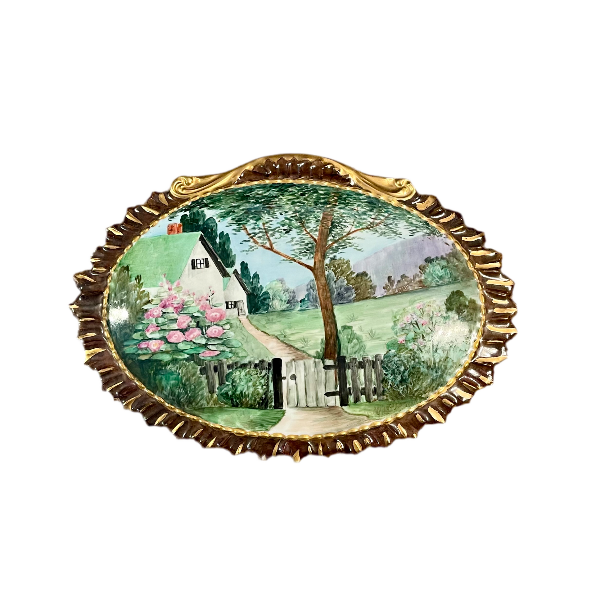 Handpainted Porcelain Frescoe Signed and Dated 1932
