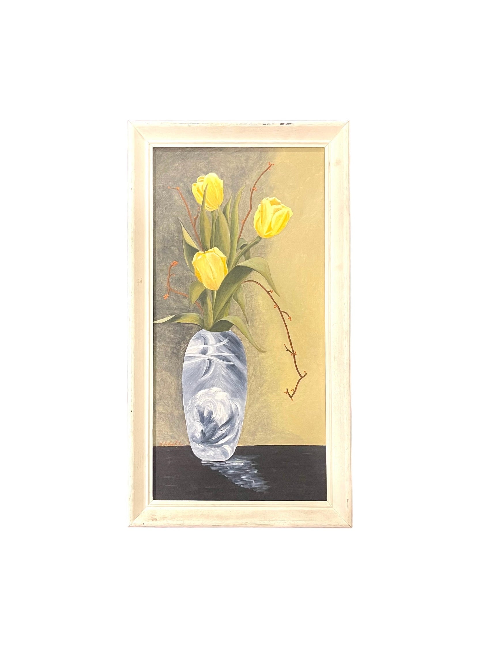 Signed Acrylic on Canvas Floral Still Life Painting titled “Venice”