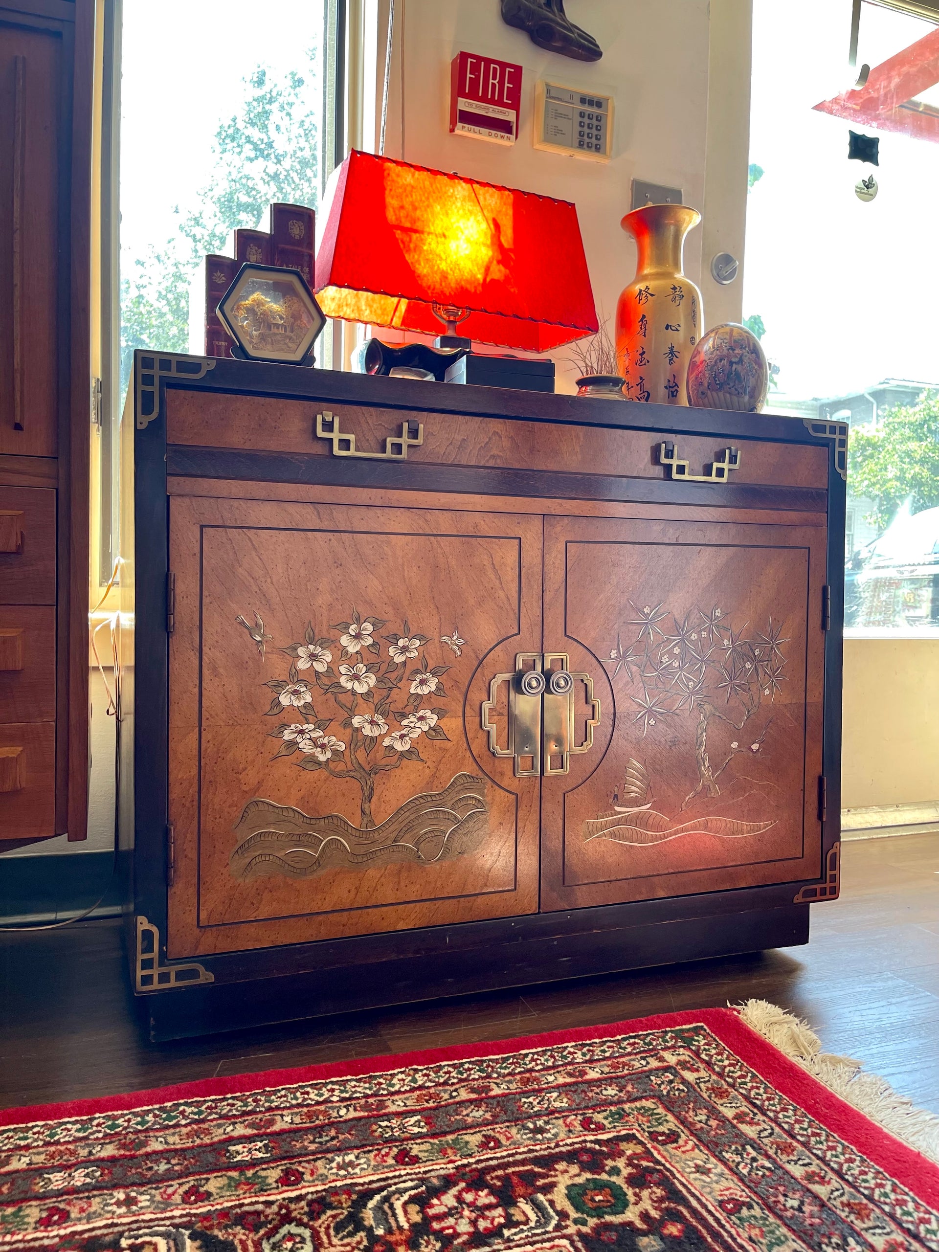 Vintage Asian-style Bar Cabinet or Server by Bassett