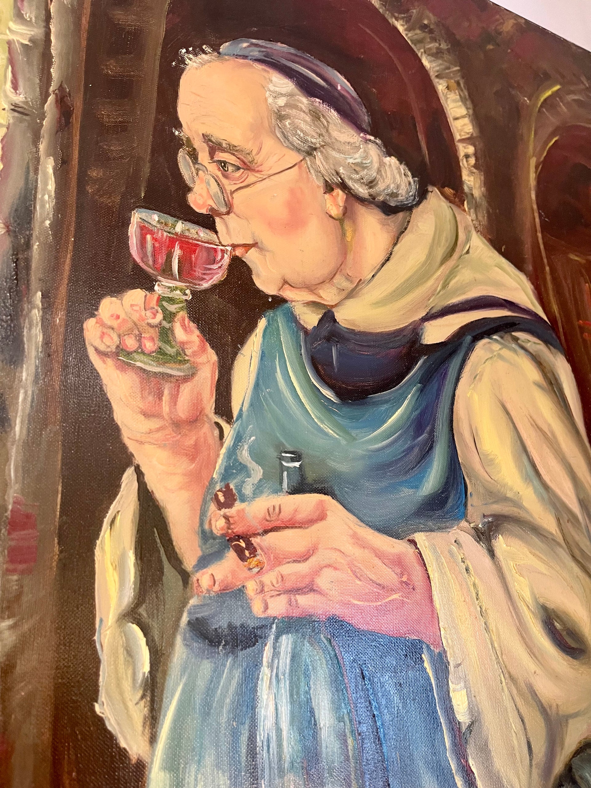 Oil on Canvas Sinful Monk Painting by Harry Hoffman