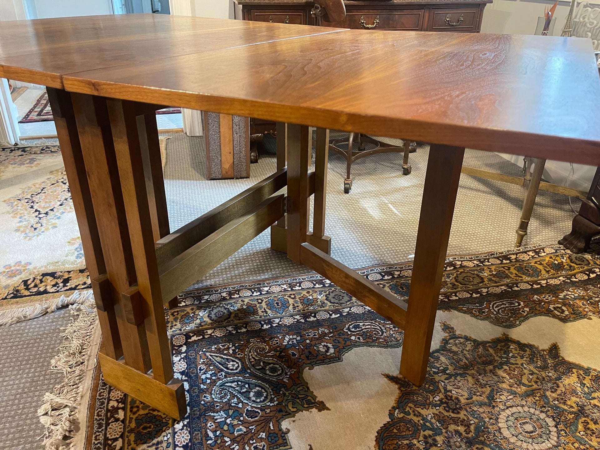 Midcentury Modern Walnut Folding Dining Table