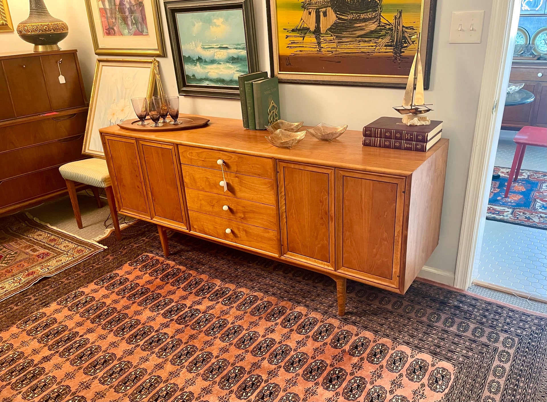 Kipp Stewart for Drexel Declaration Midcentury Modern Walnut Credenza