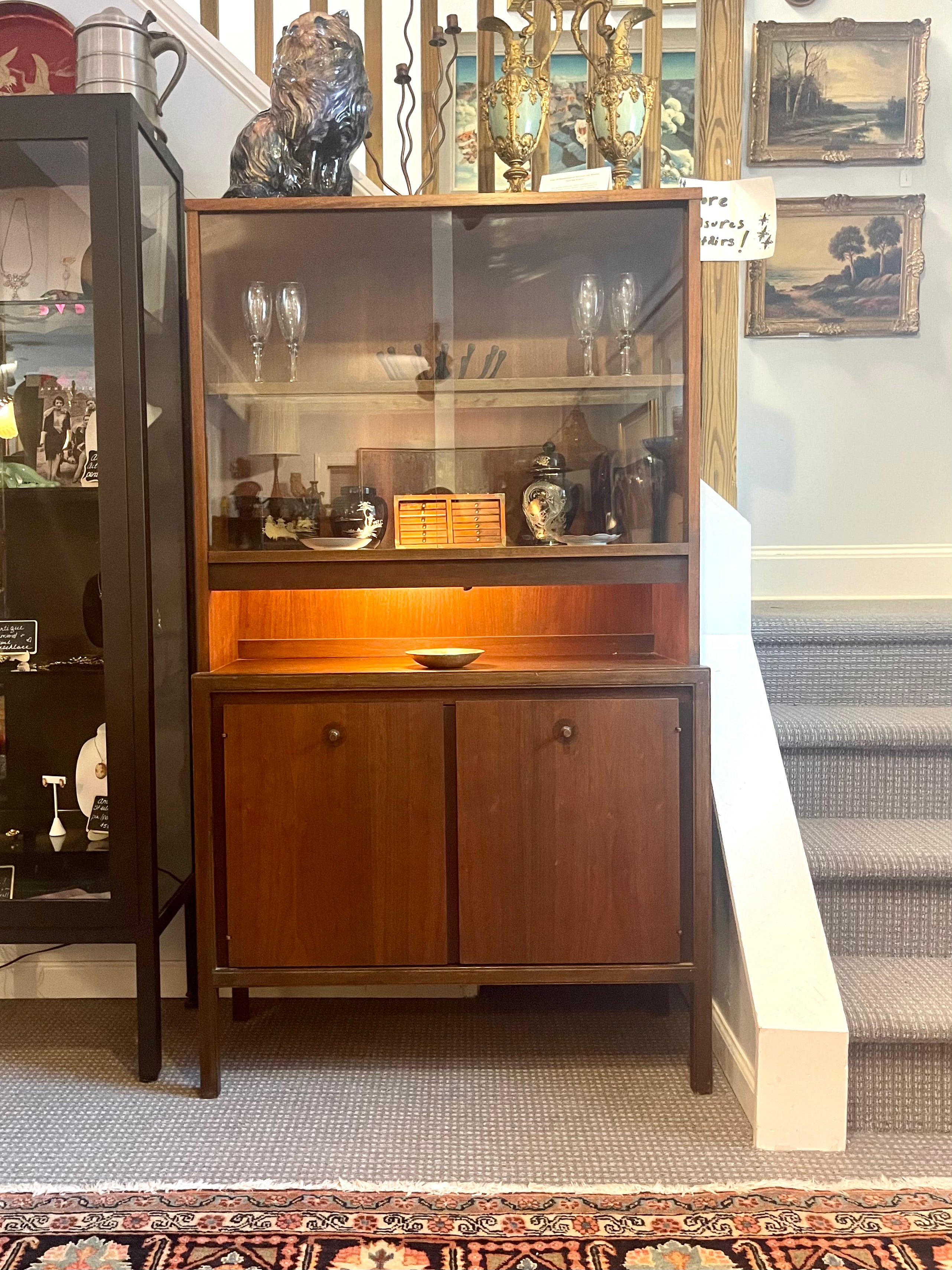 Midcentury Modern Petite China Cabinet by Basic Witz