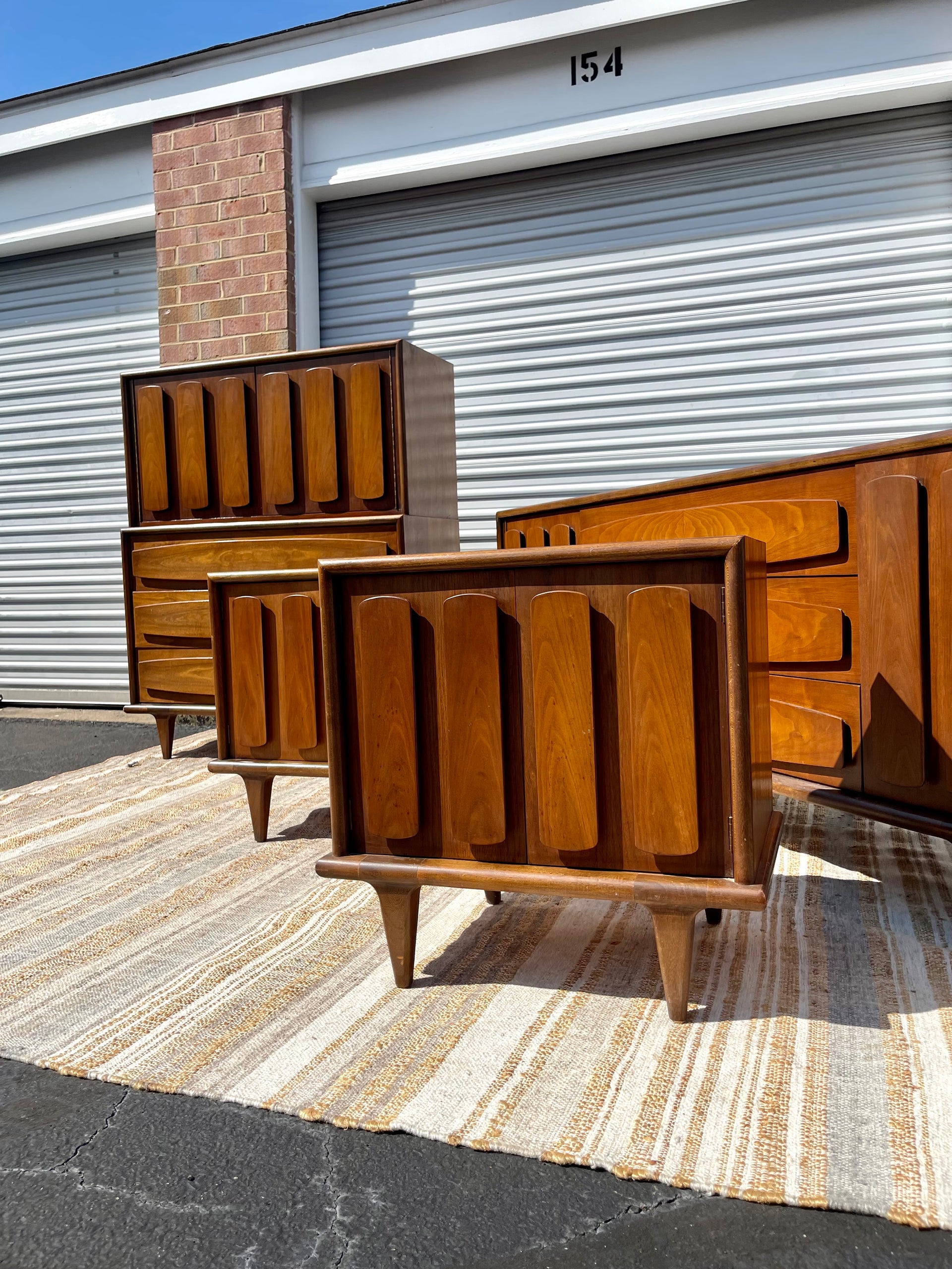 Midcentury Modern Walnut Nightstands by American of Martinsville