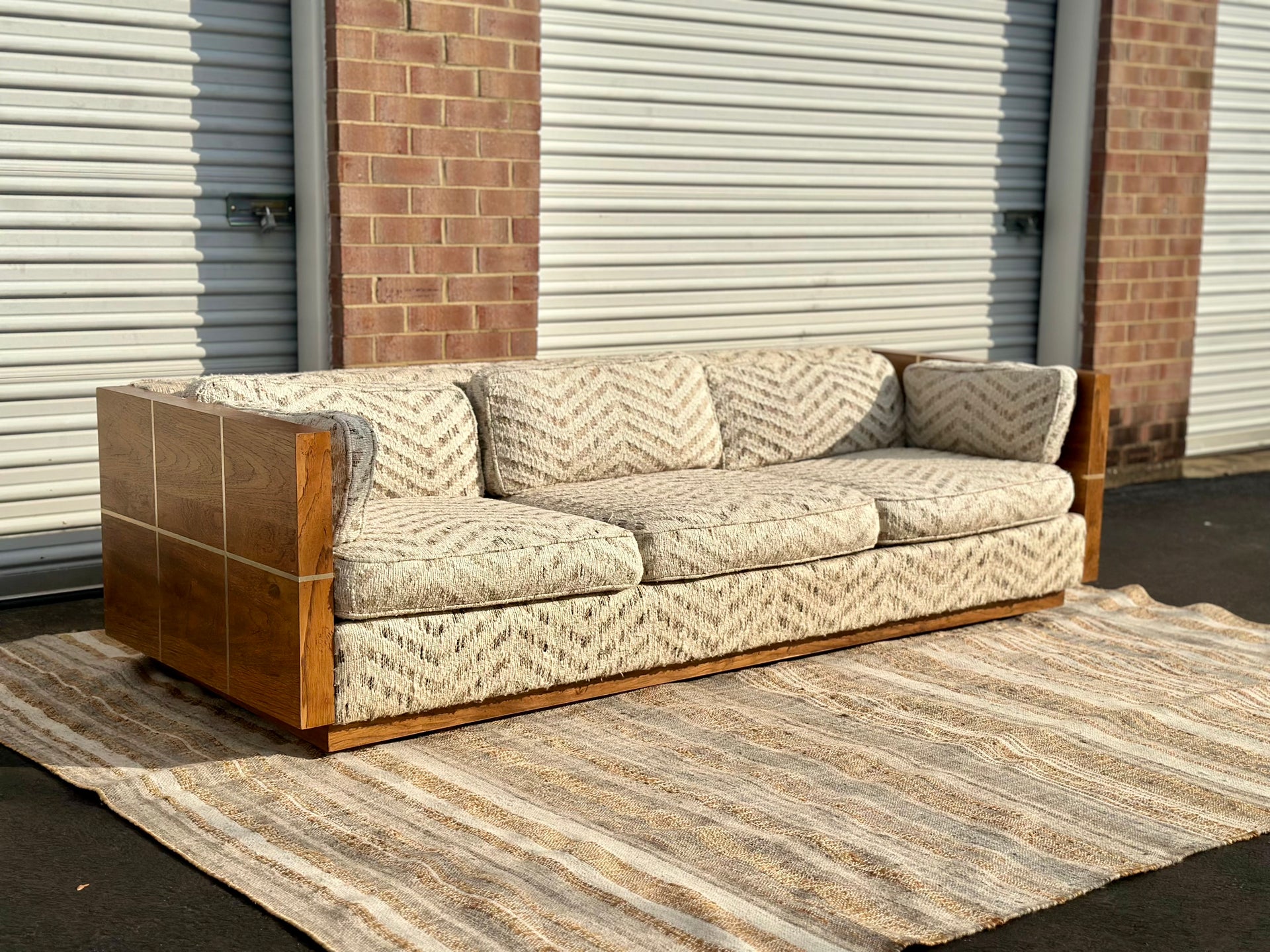 Milo Baughman Style Floating Case Sofa