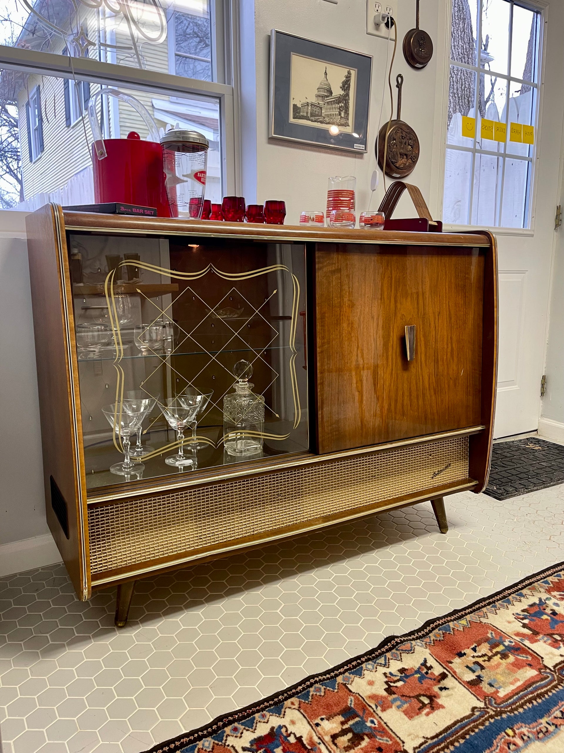 Blaufunkt Arkansas Midcentury Modern Radio Cabinet & Bar