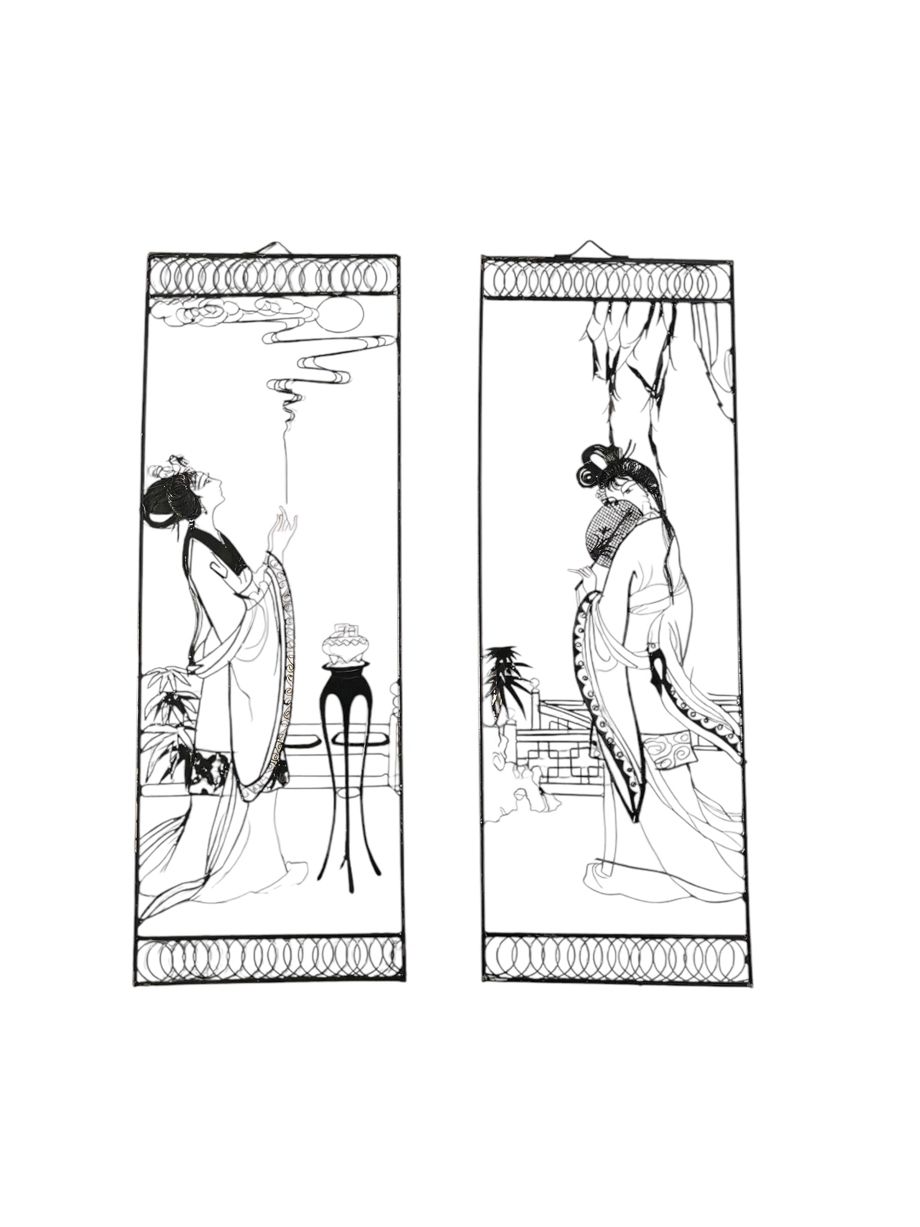 Vintage Black Wire Wall Hangings