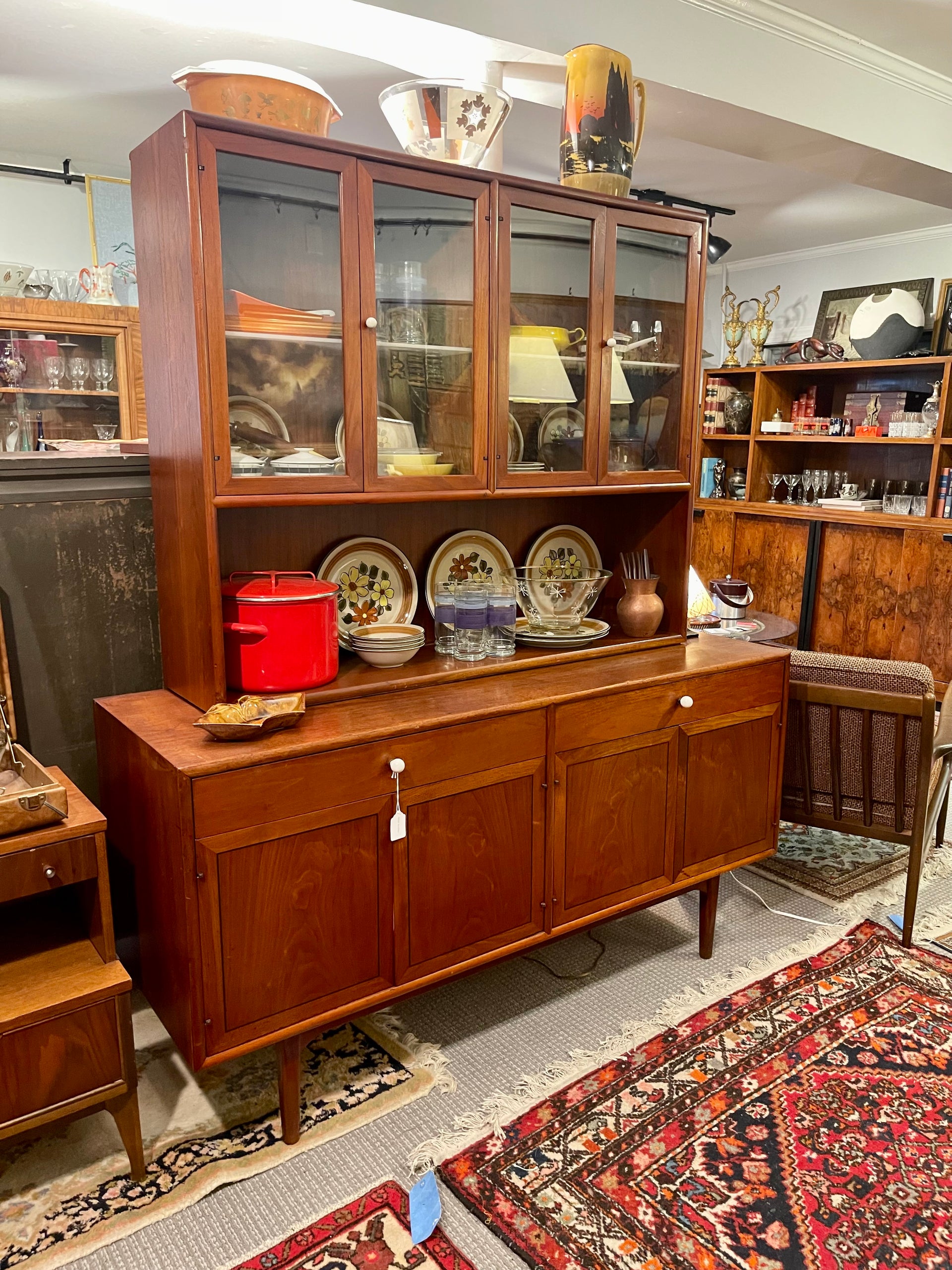 Kipp Stewart for Drexel Declaration Midcentury Modern Credenza & Hutch