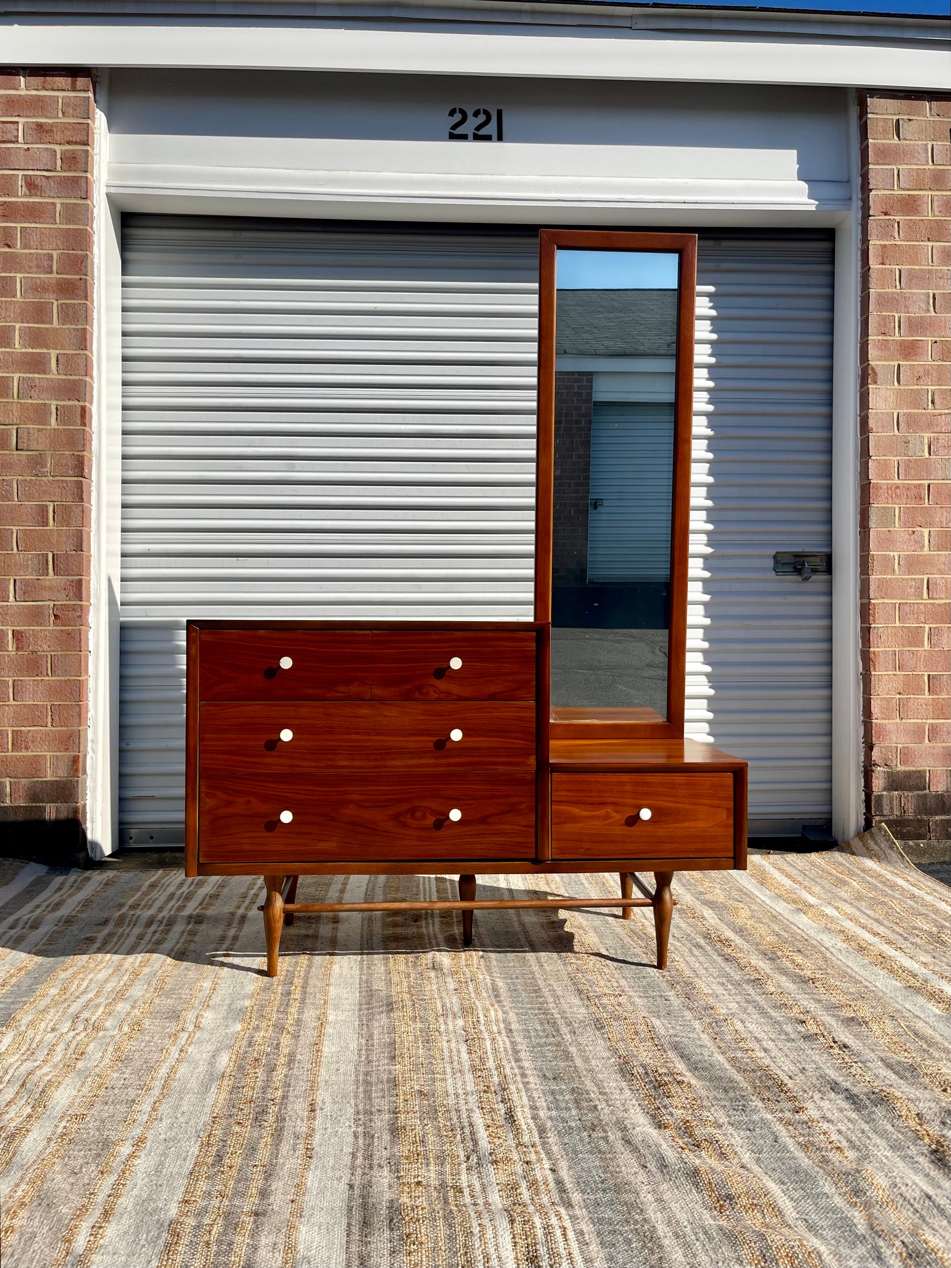 Midcentury Modern Chest of Drawers with Mirror by Harmony House