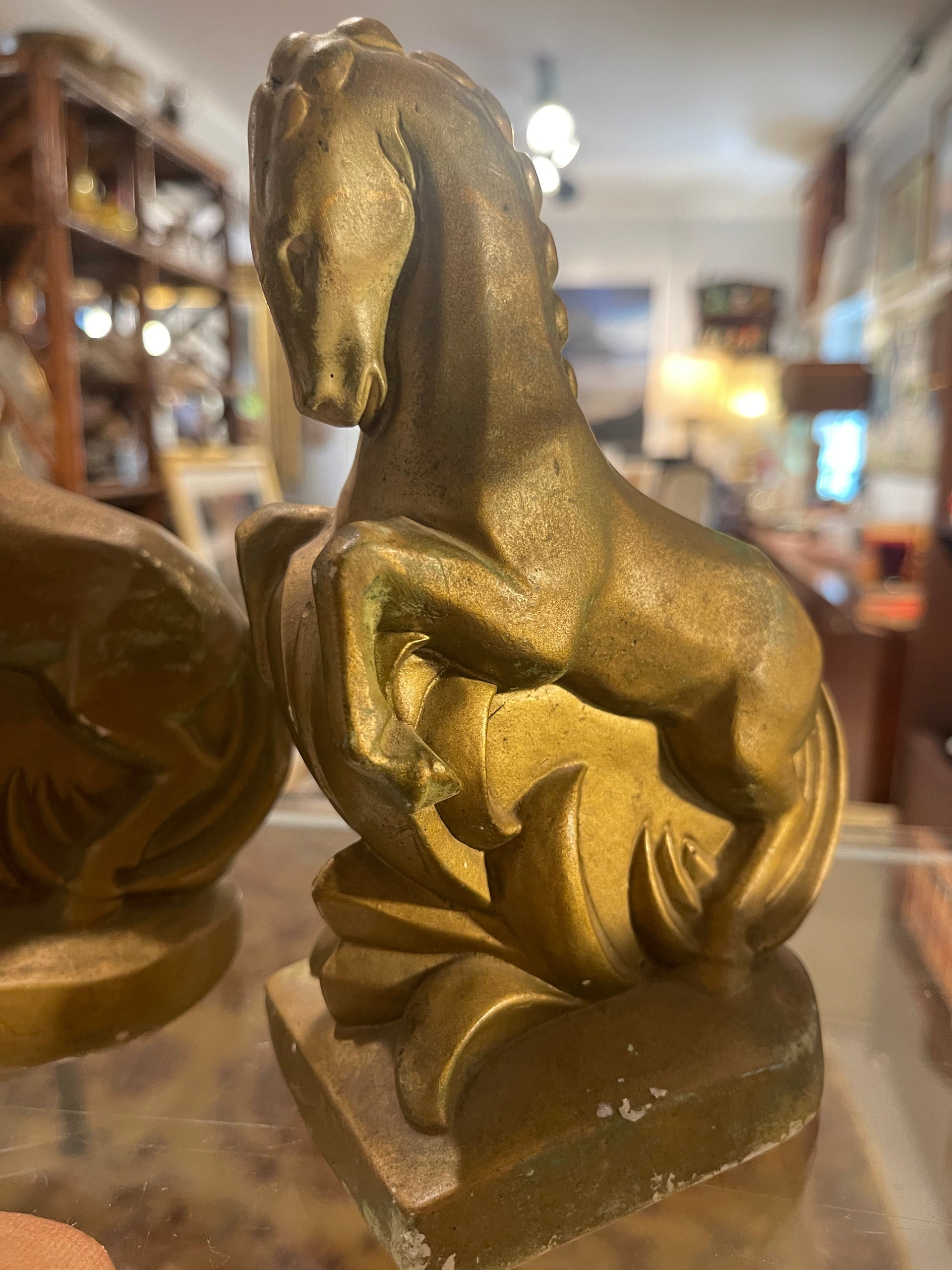 1920s Antique Art Deco Horse Bookends