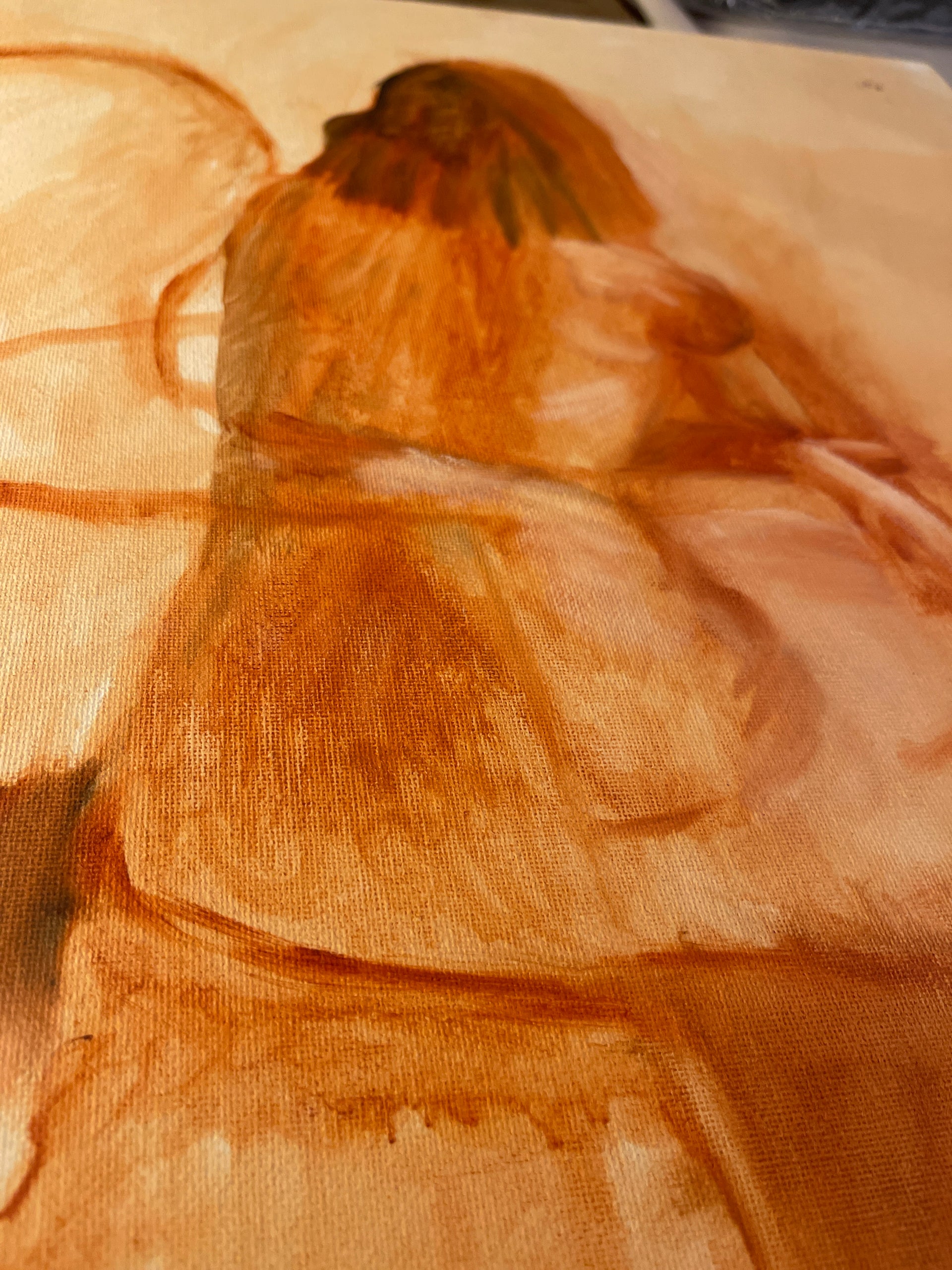 Acrylic on Canvas Seated Silhouette