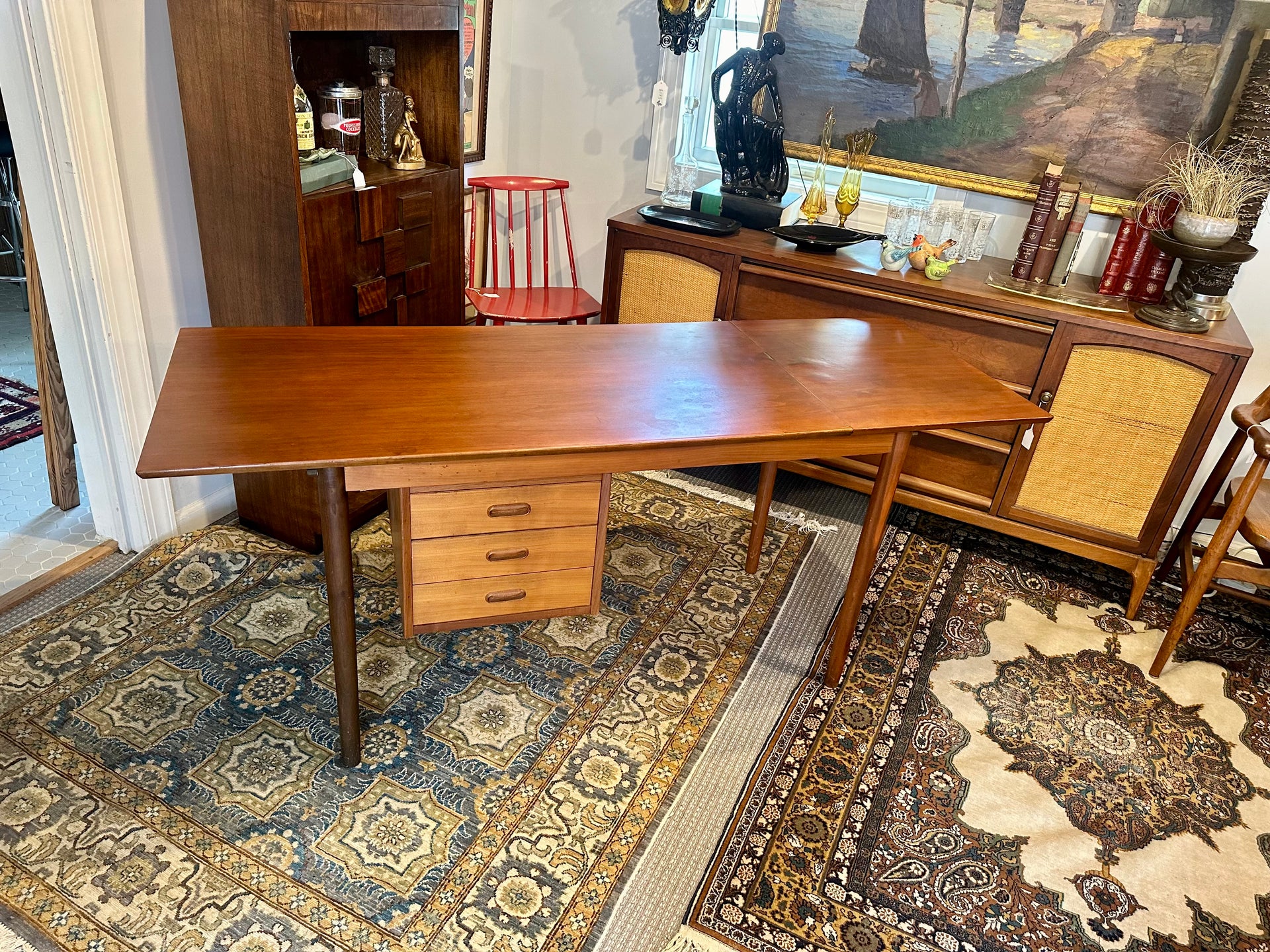 Mid Century Danish Modern Arne Vodder Teak Drop Leaf Desk for H. Sigh Denmark