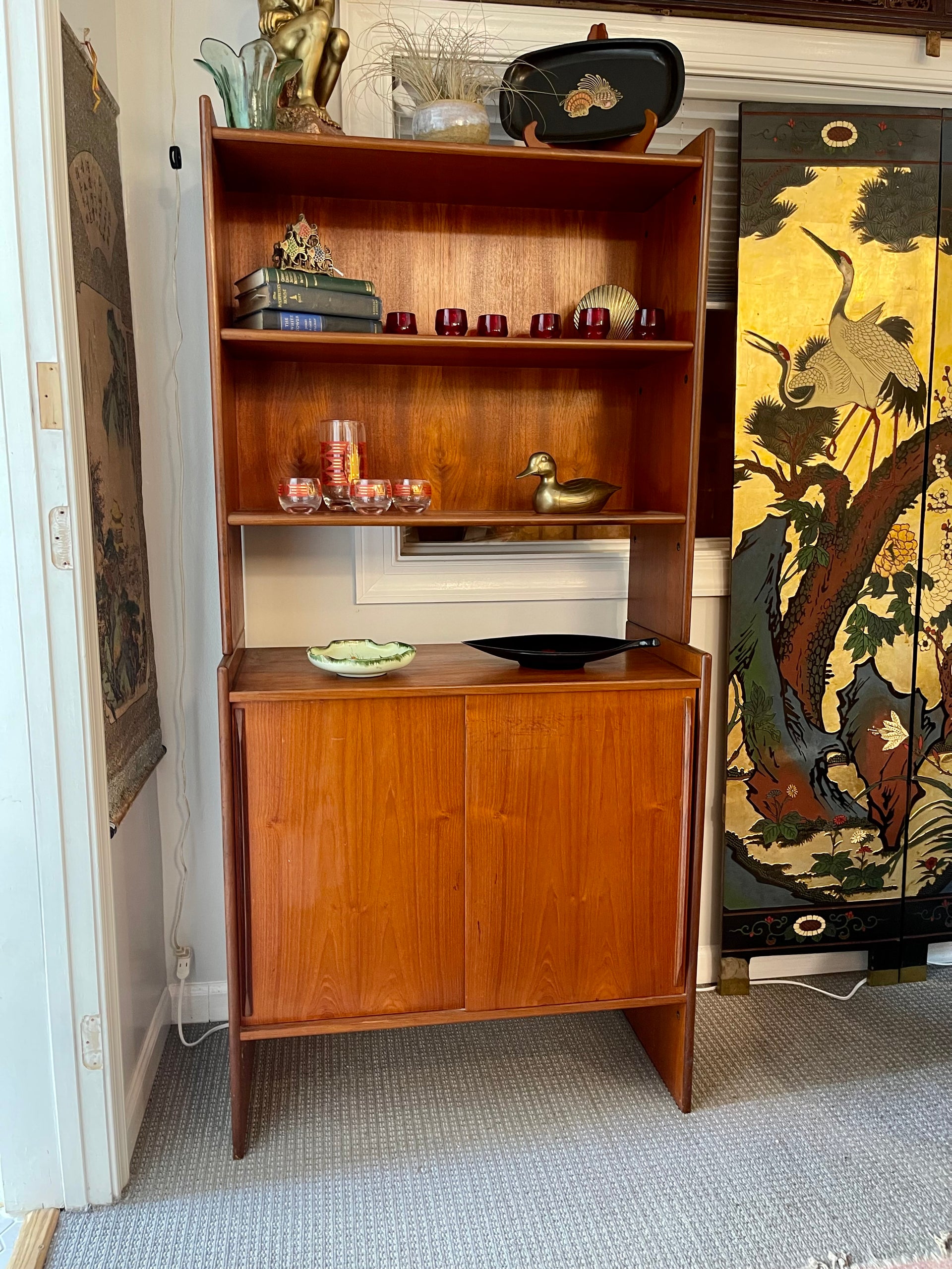 Scandinavian Modern Teak Bookcase and Cabinet