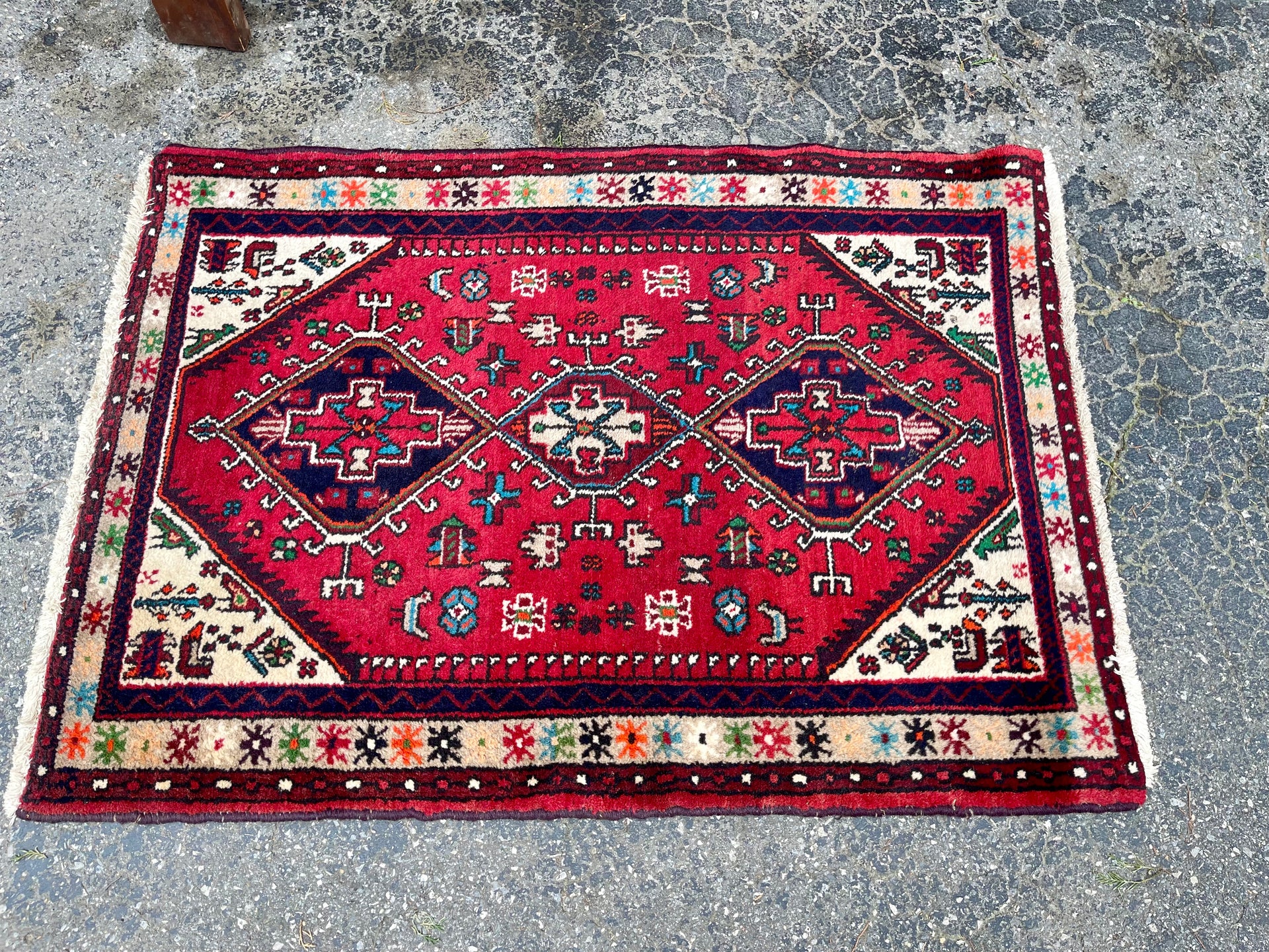 Persian Hand-knotted Vintage Wool Rug