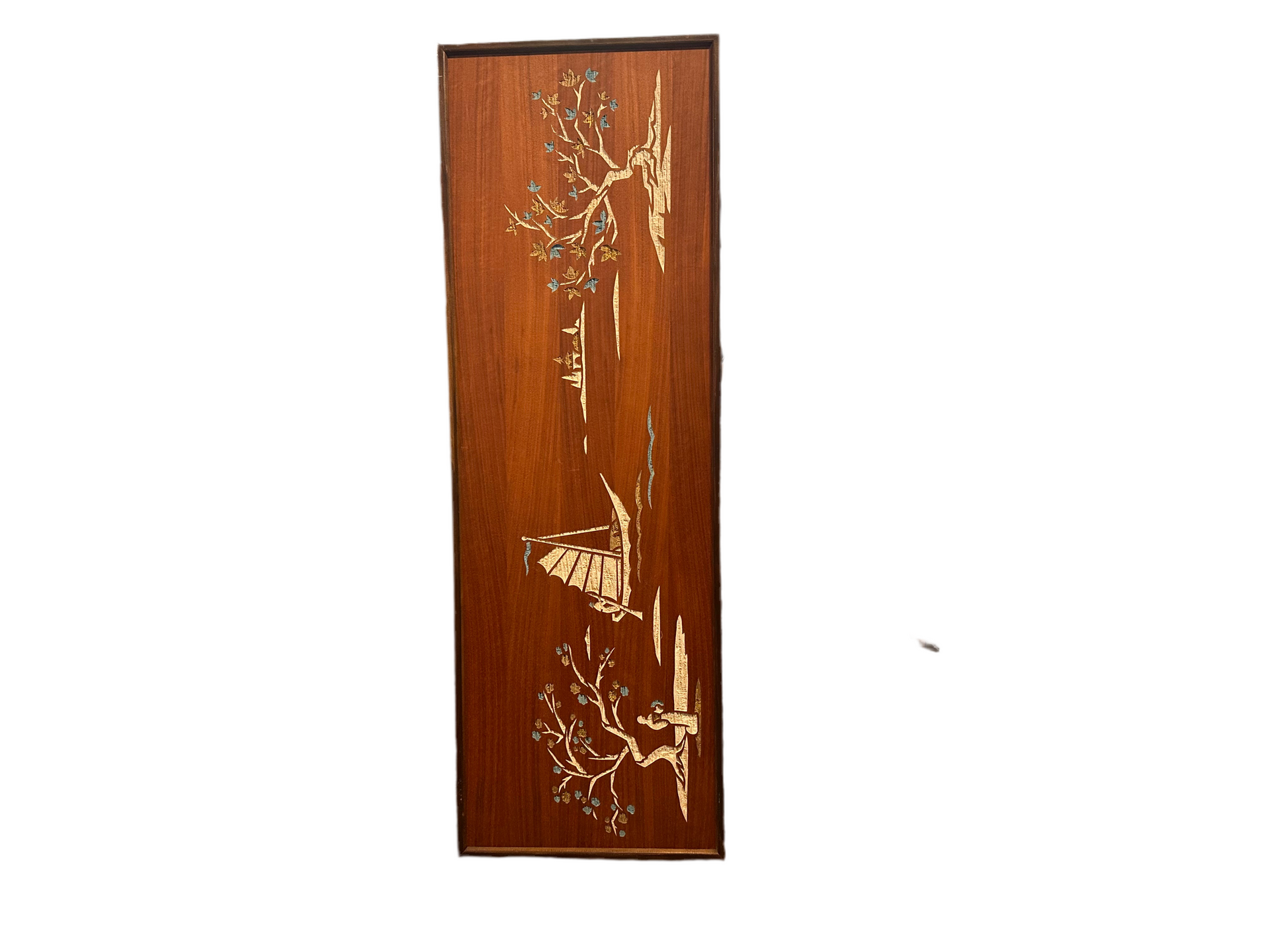 Teak Seaside Carved Painting