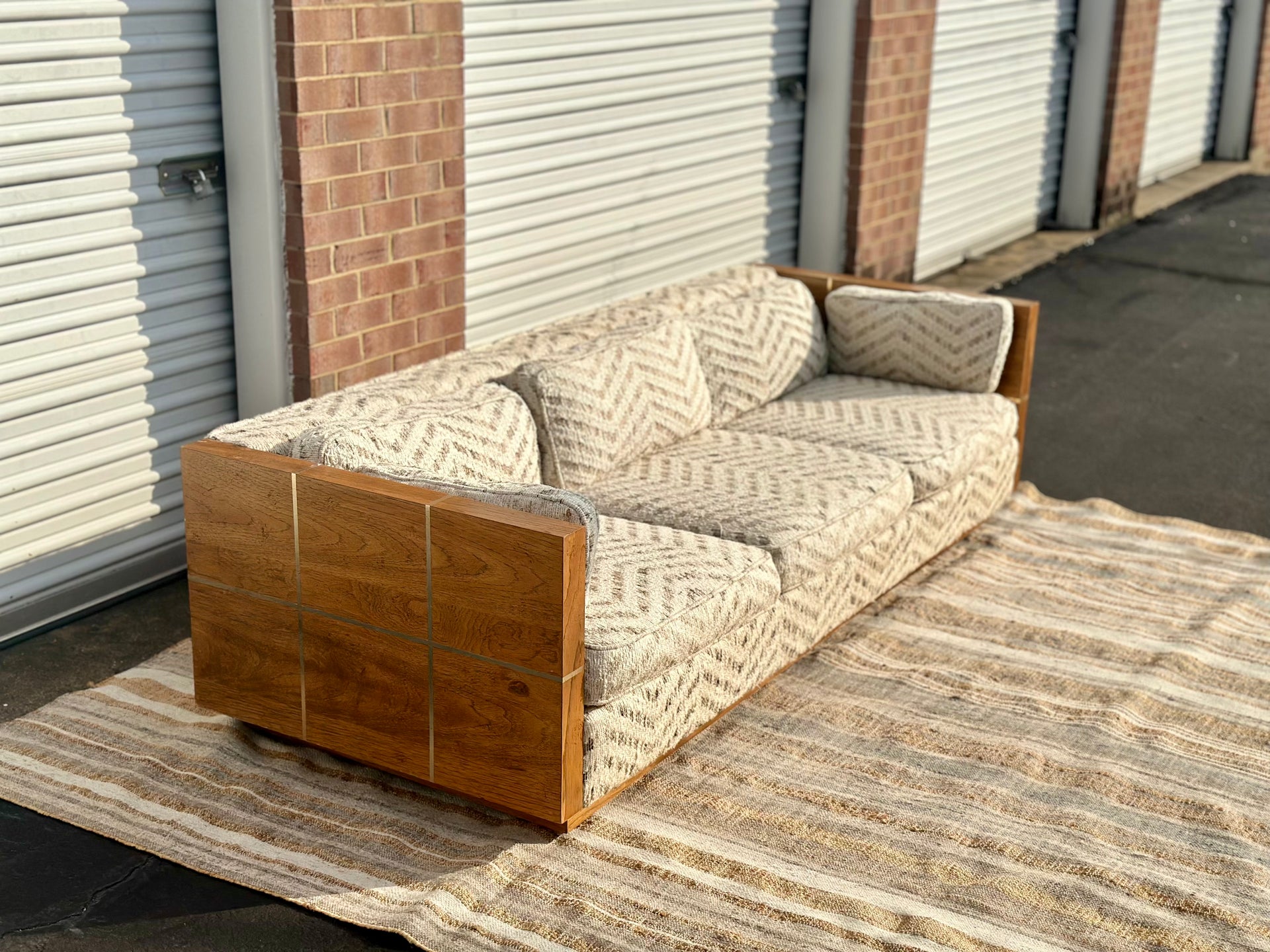 Milo Baughman Style Floating Case Sofa