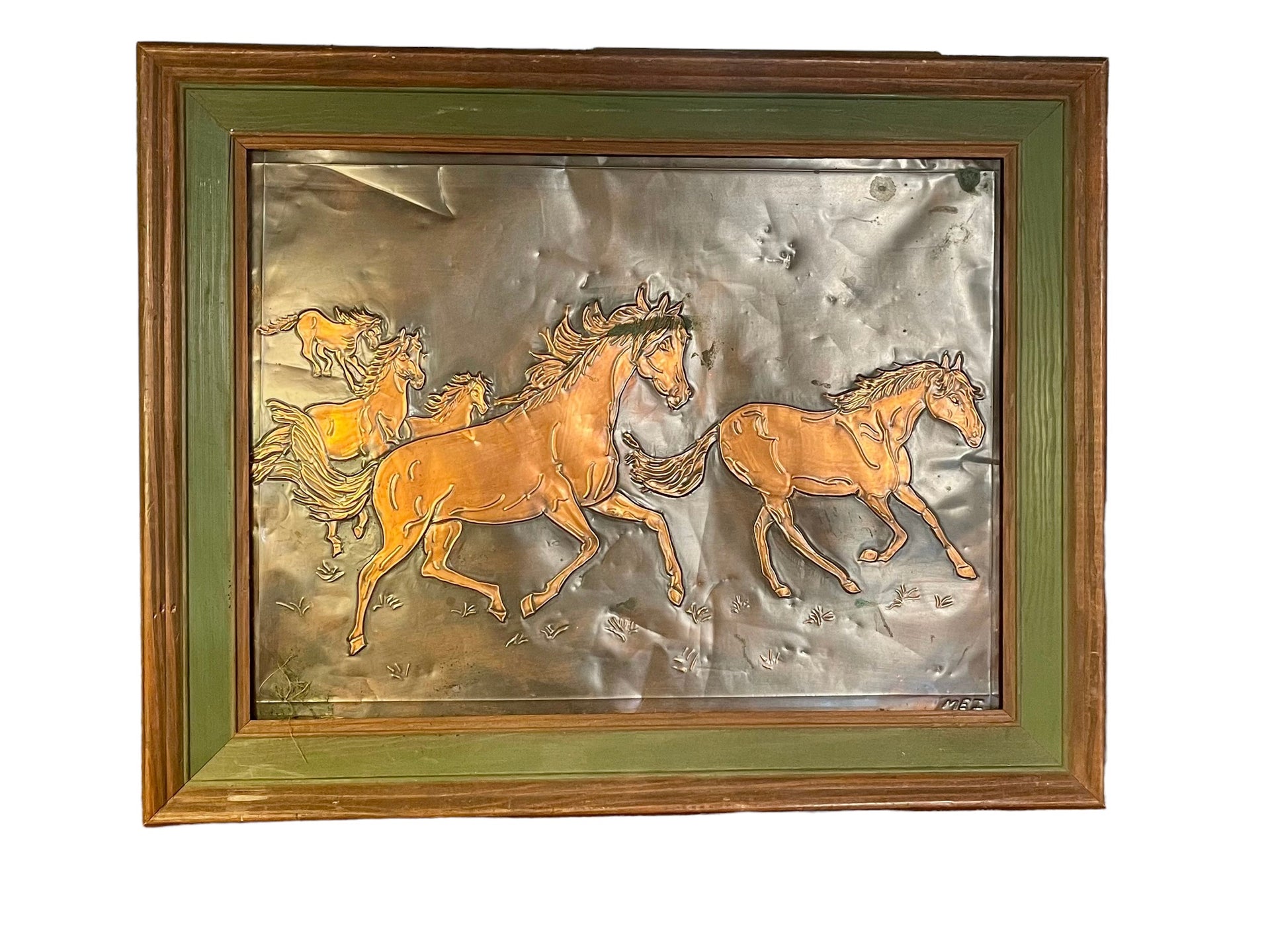 Midcentury Modern Copper Horse Artwork