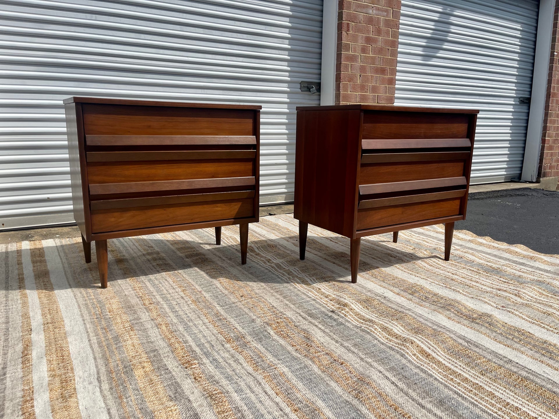 Midcentury Modern Oversized Nightstands by Bassett