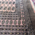 Hand-knotted Vintage Pink Bokhara Wool Area Rug