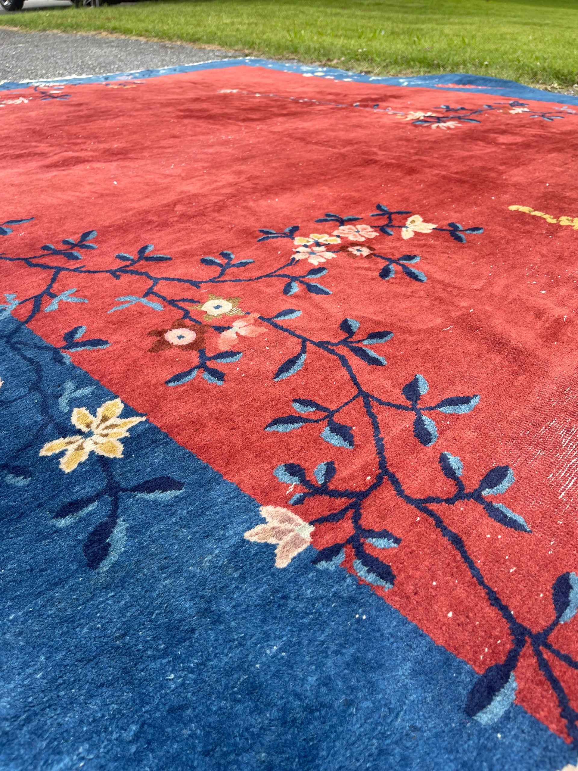 Large Antique Chinese Deco Area Rug (1920s)