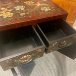 Petite Painted Asiatic Cabinet with Flower and Bird Motif