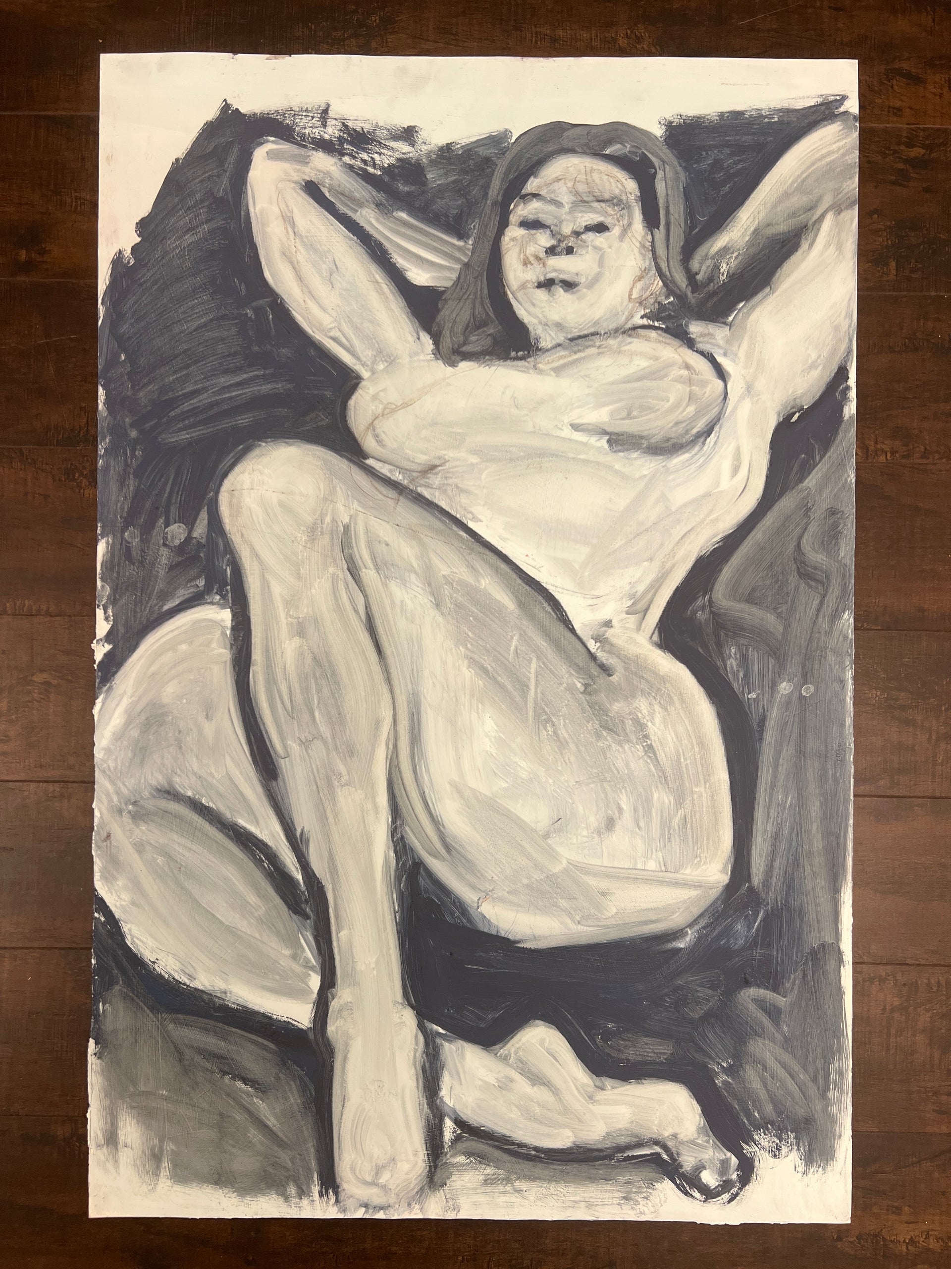 Woman Lounging in Blue (Nina Gelin-Meier Collection)