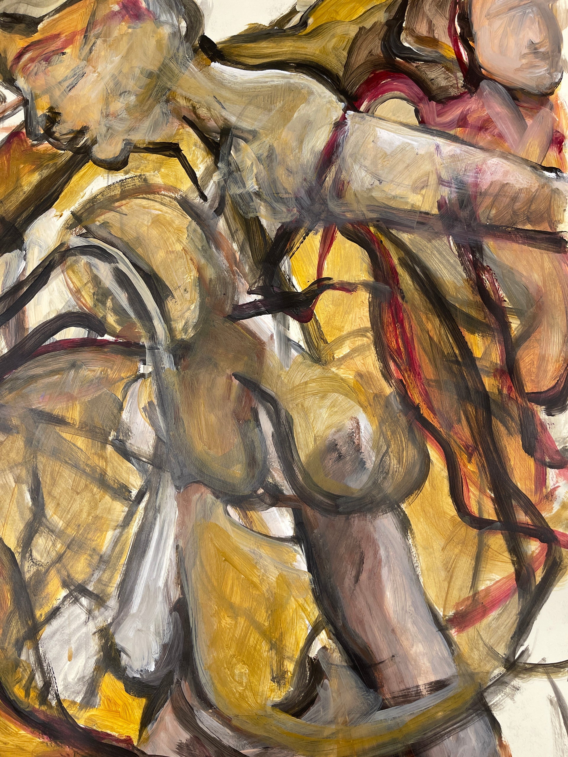 Gold and Black Acrylic on Paper (Nina Gelin-Meier Collection)