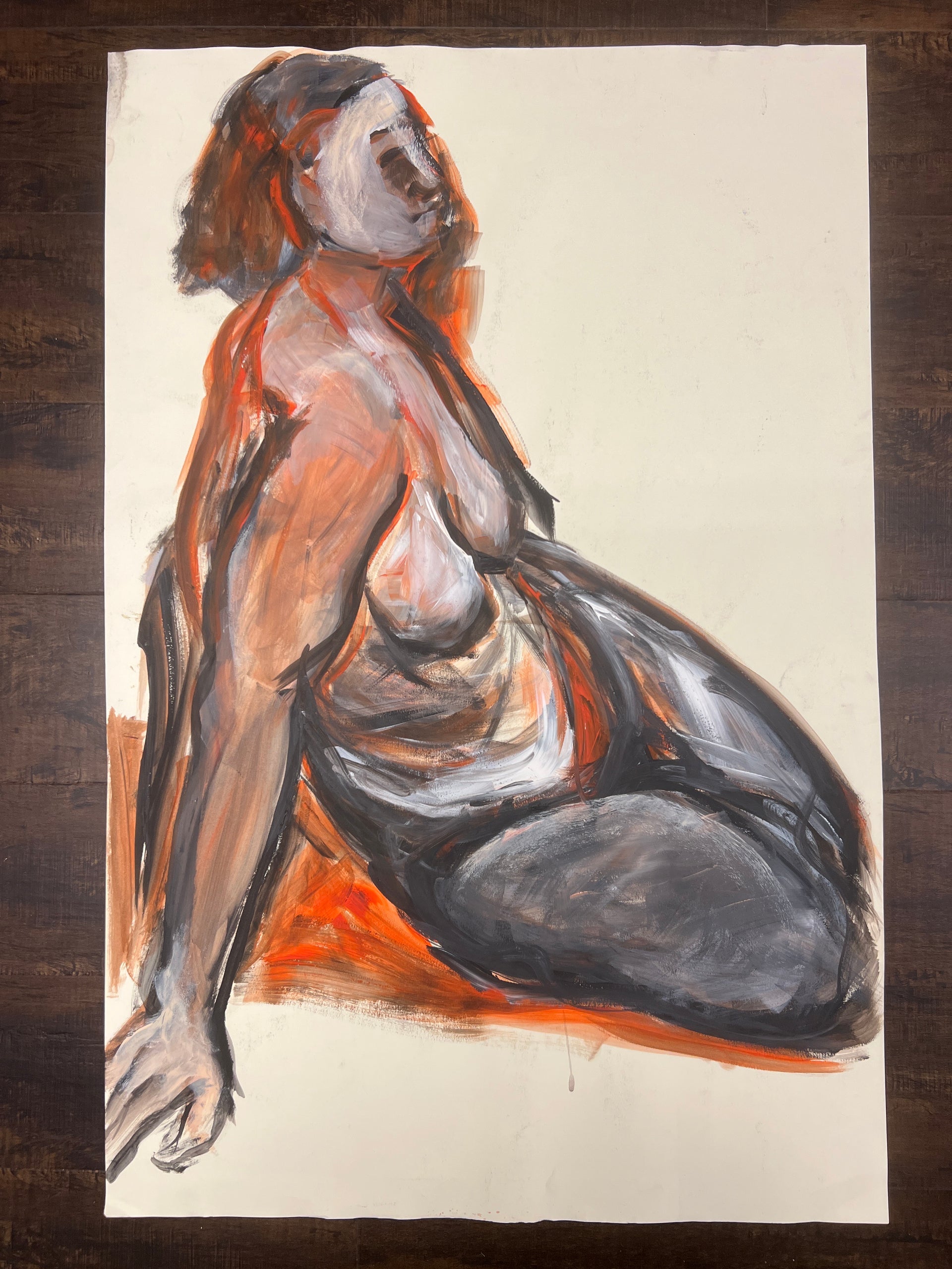 Woman in Red and Black Acrylic (Nina Gelin-Meier Collection)