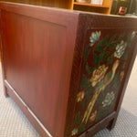 Petite Painted Asiatic Cabinet with Flower and Bird Motif