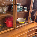 Young Mfg. Midcentury Modern Bow-front China Cabinet & Hutch