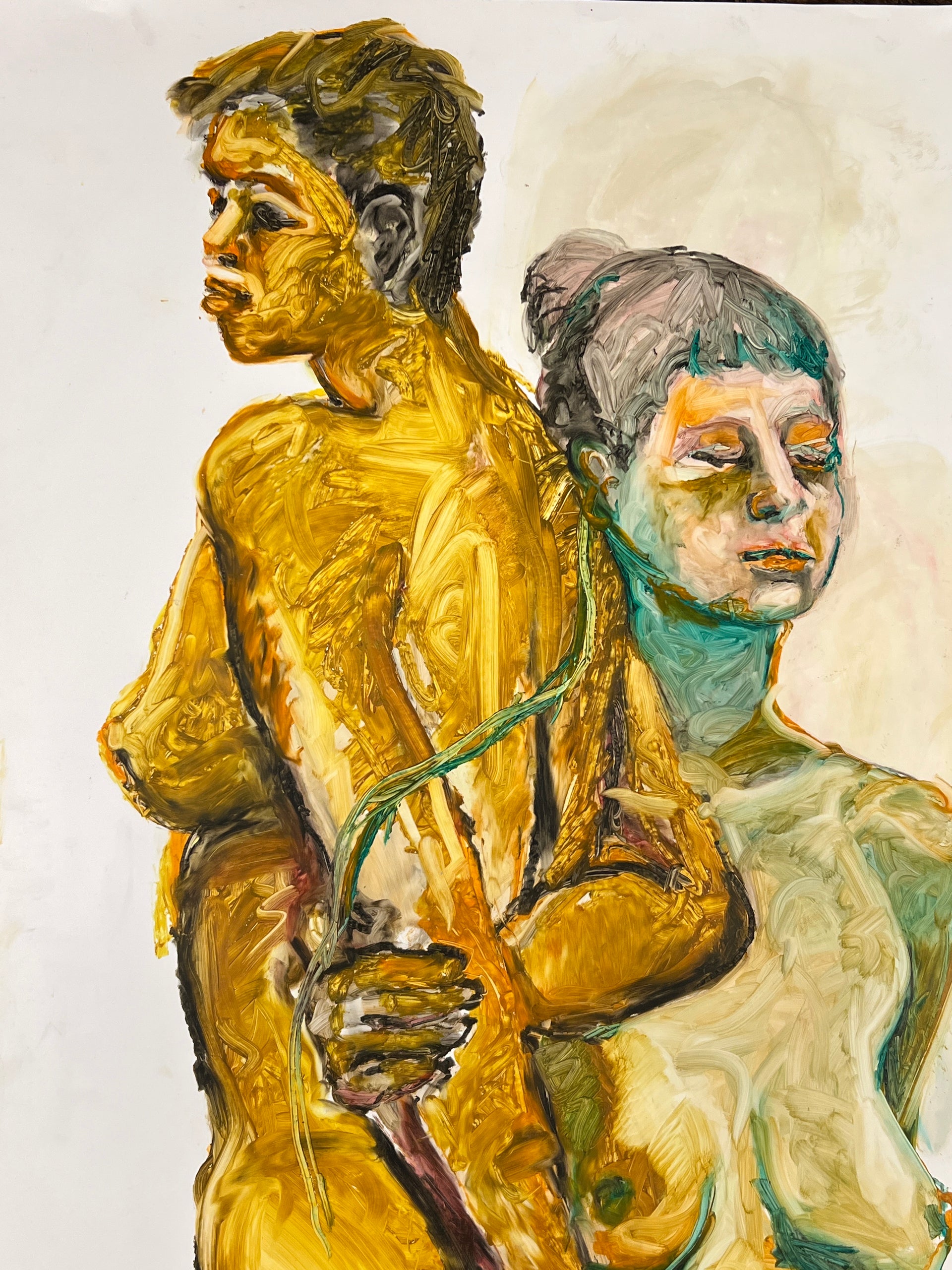 Gold and Green Nude Acrylic (Nina Gelin-Meier Collection)