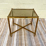 Smoked Glass and Brass Side Table