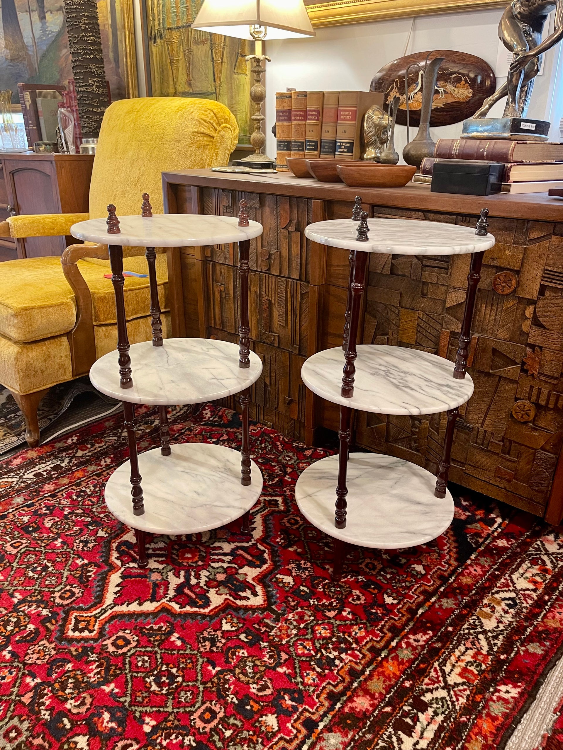 Three-tier Marble Plant Stand or accent Tables