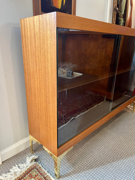 Martin Feinman MCM Glass-fronted Bookcase or Liquor Cabinet