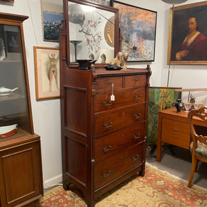 Antique Mahogany Chest of Drawers with Mirror