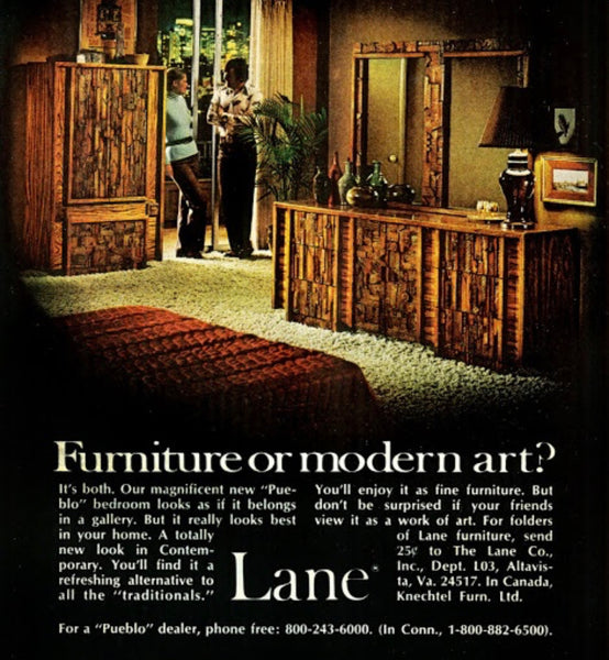 Lane “Pueblo” Brutalist Nine Drawer Lowboy Dresser