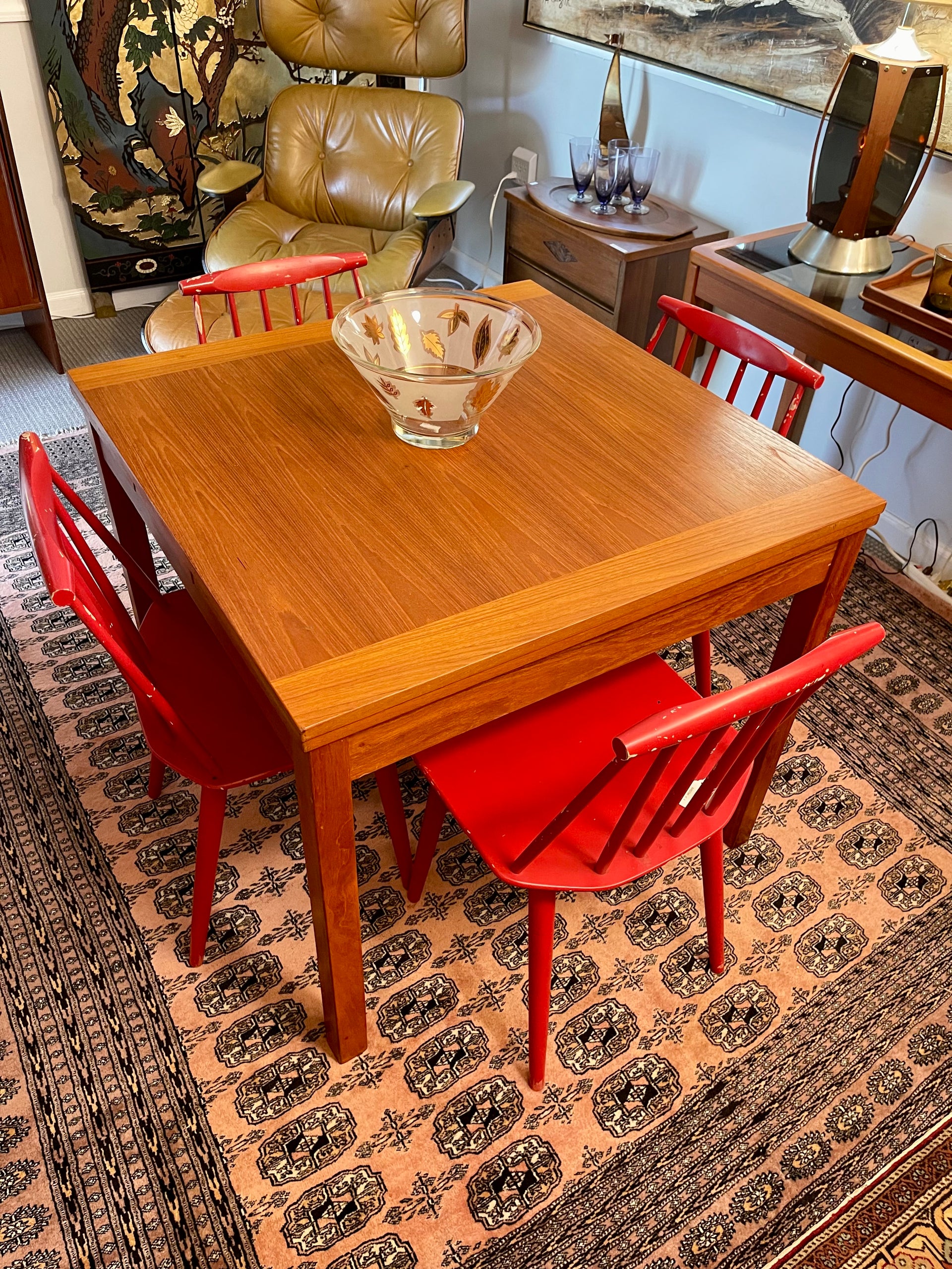 Danish Teak Petite Dining Table with Two Leaves