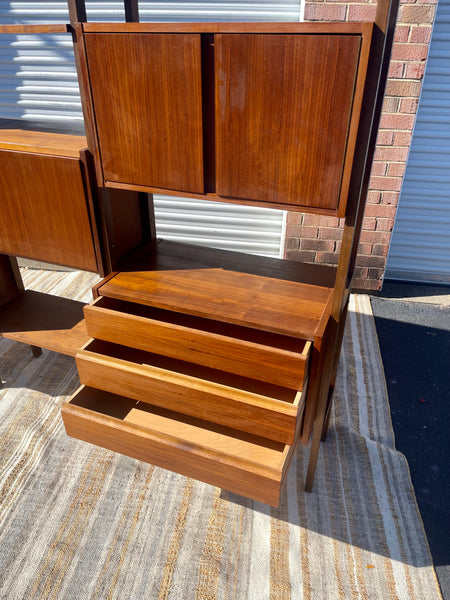 Scandinavian Modern-Style Modular Teak Wall Unit