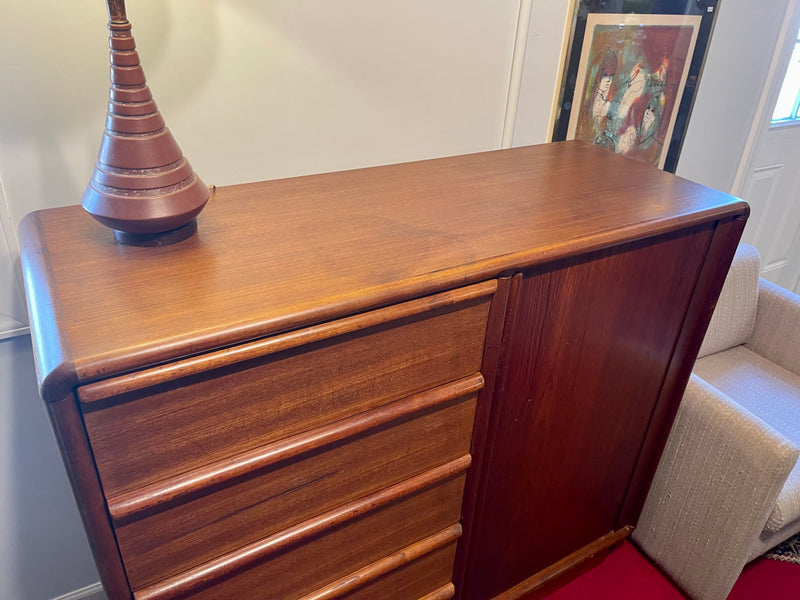 Kibaek Mobelfabrik A/S Danish Modern Teak Chest of Drawers with Tambour Door