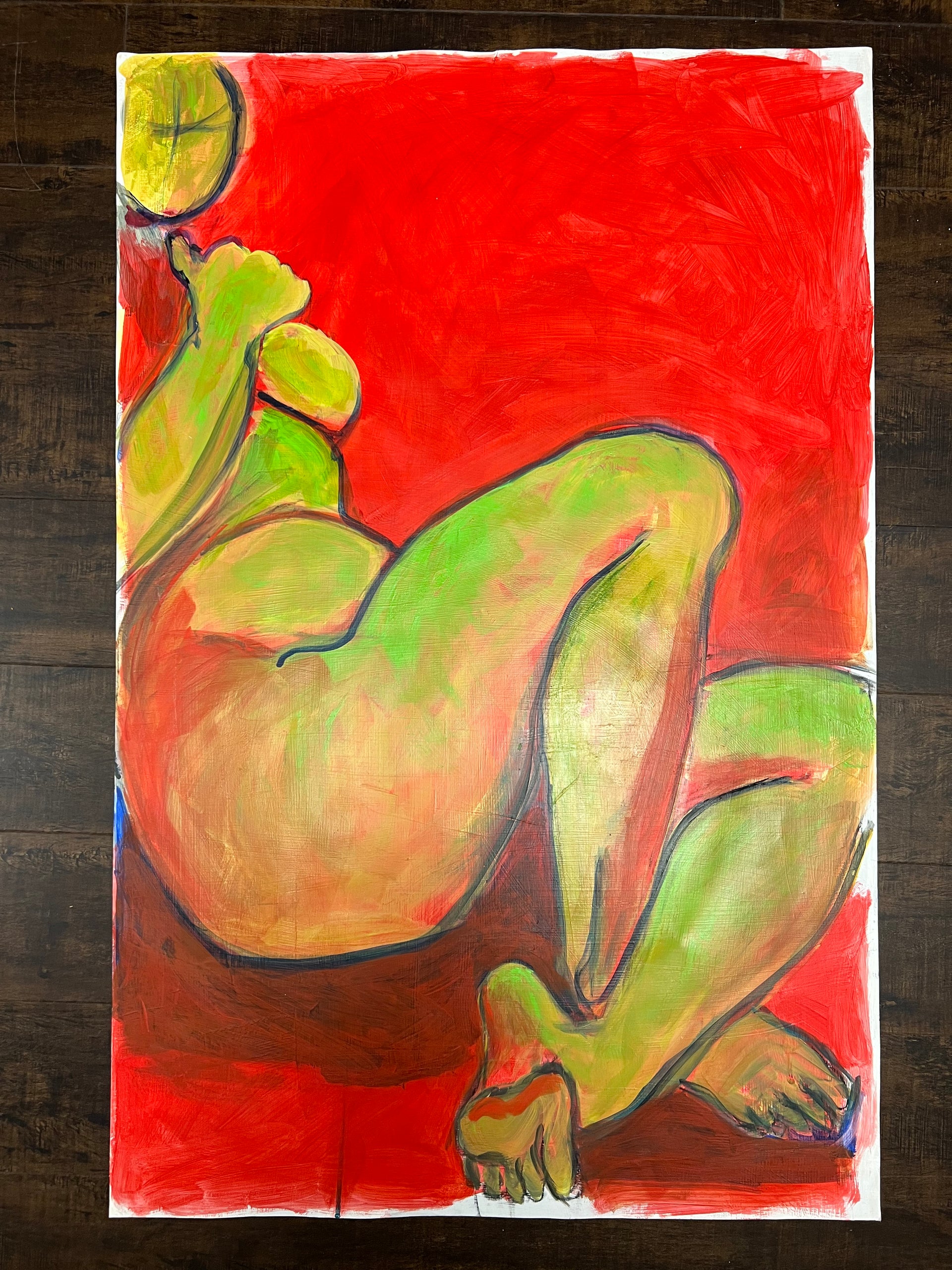 Red and Green Woman Acrylic (Nina Gelin-Meier Collection)