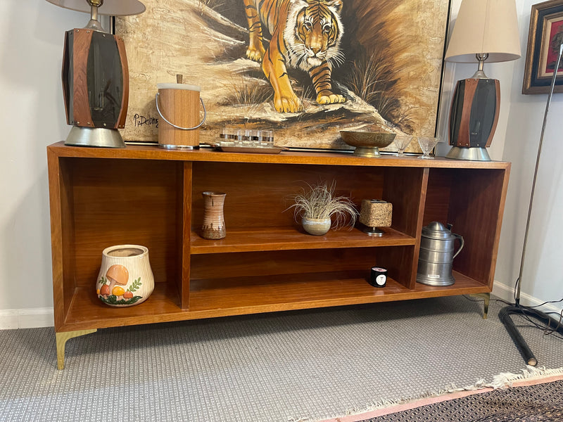 Reclaimed Antique Walnut Low Bookshelf or Media Stand