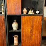 Vintage Harvey Probber Alternating Door Display Cabinets Rosewood & Ebonized Oak