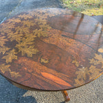 Rosewood Dining Table with Forestry Detail Painting by TL Moore