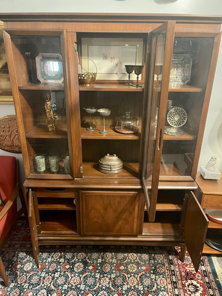 Midcentury Modern Walnut Hutch by United Furniture Co.