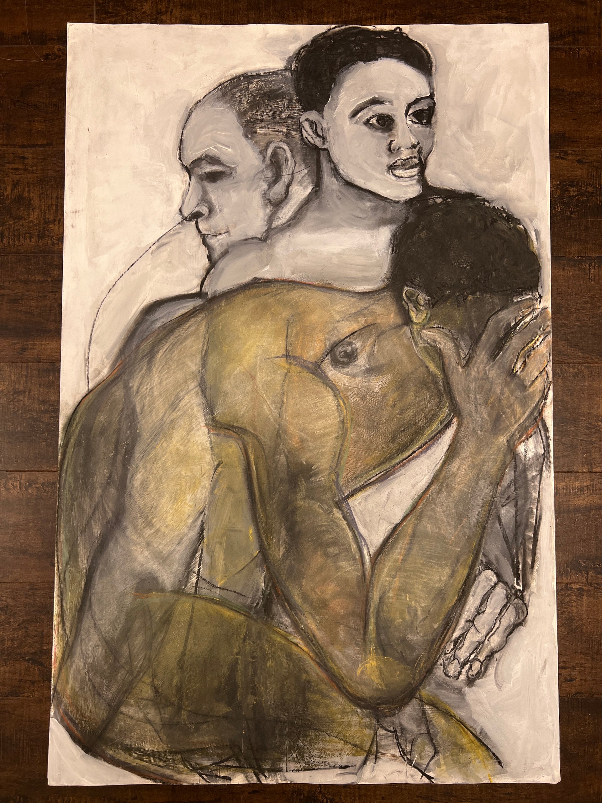 Black and White Nude Men Mixed Media (Nina Gelin-Meier Collection)