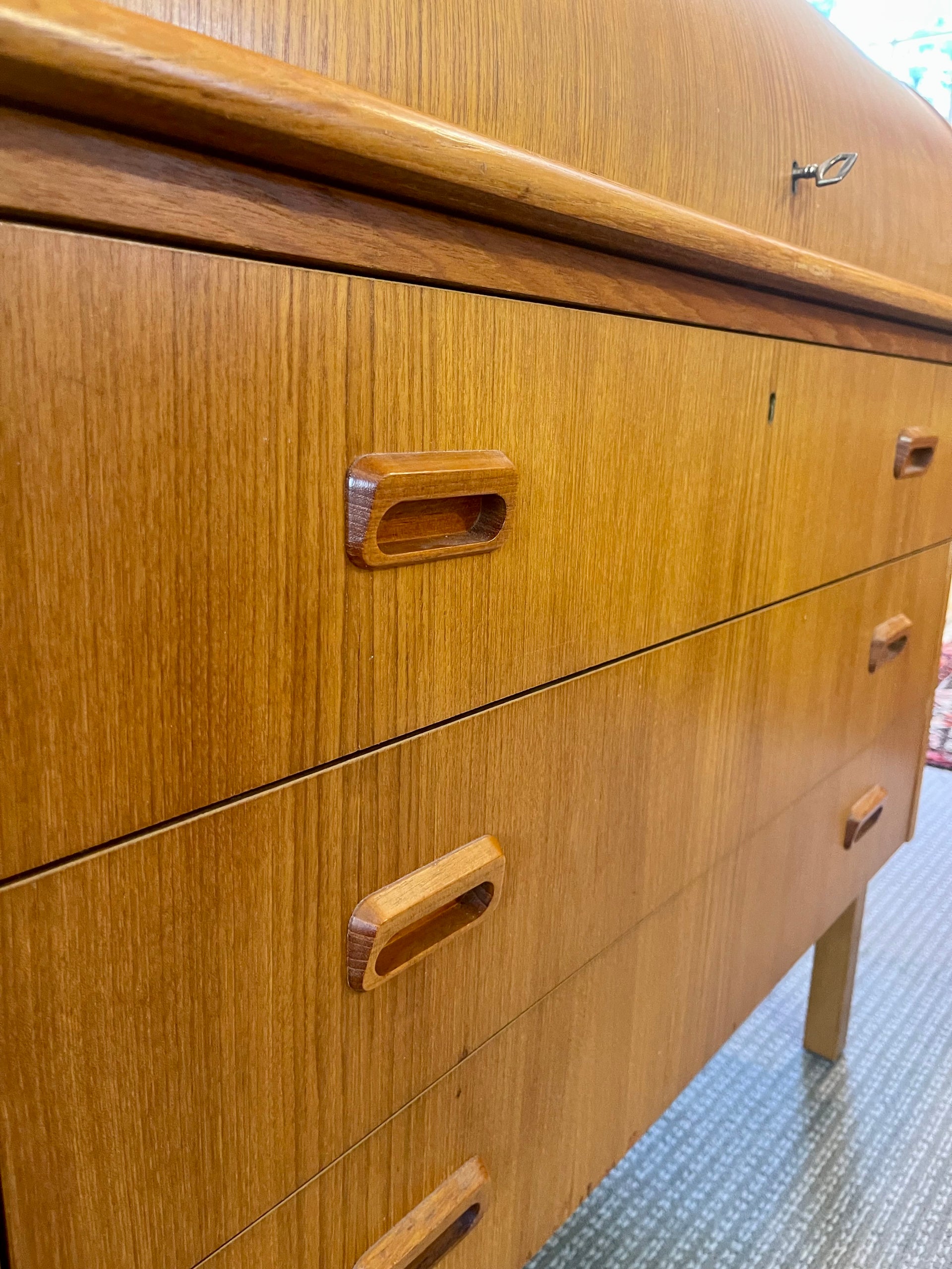 Scandinavian Modern Teak Secretary Desk by Egon Estergaard